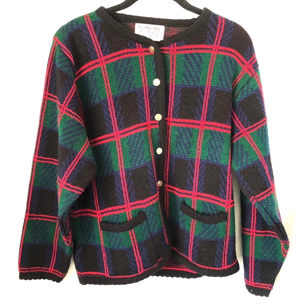 Vintage Tartan Plaid Tally-Ho Wool sweater